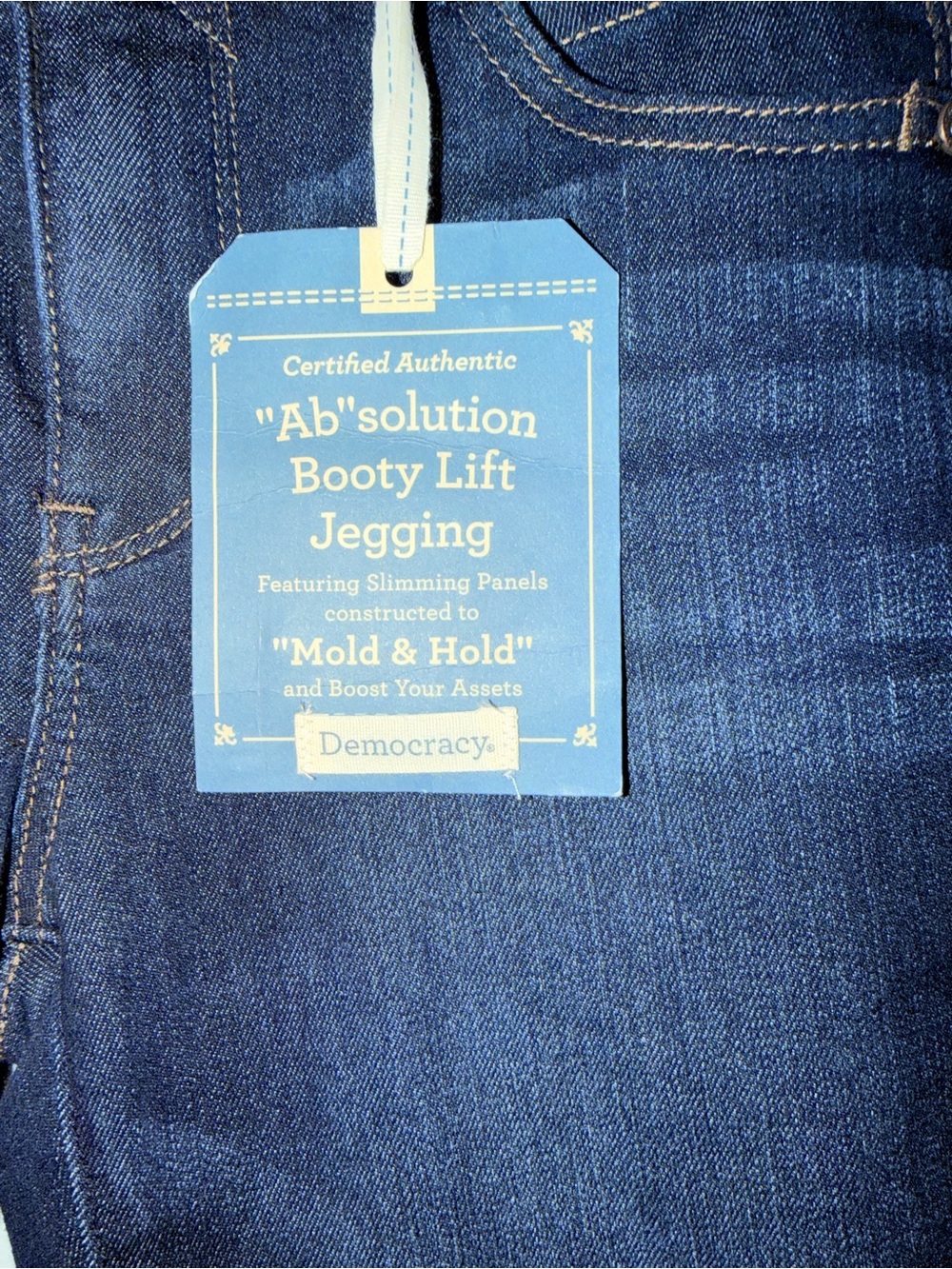 Democracy Jeans Women’s 4 Dark Wash Skinny Ab Solution Booty Lift Jegging - Picture 3 of 7